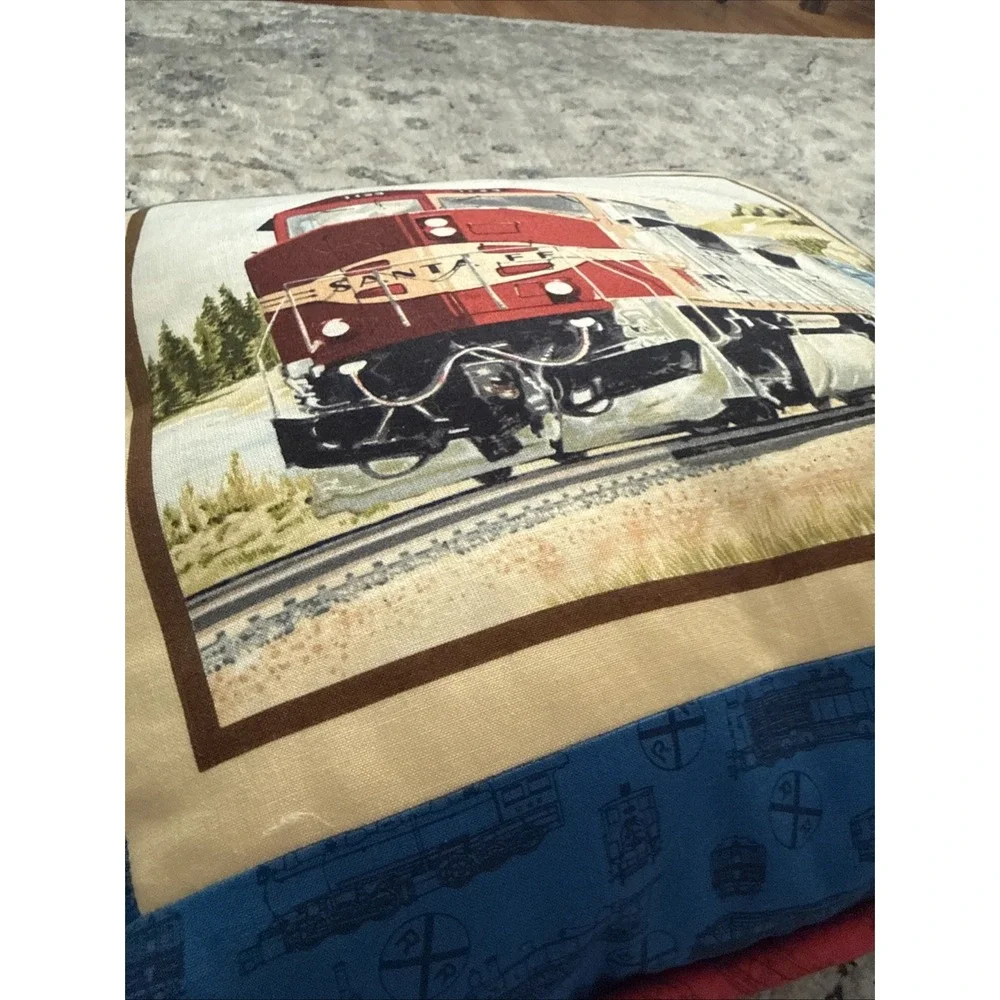 Vintage Handmade Atchison, Topeka and Santa Fe Railway (AT&SF) Train Pillow 16